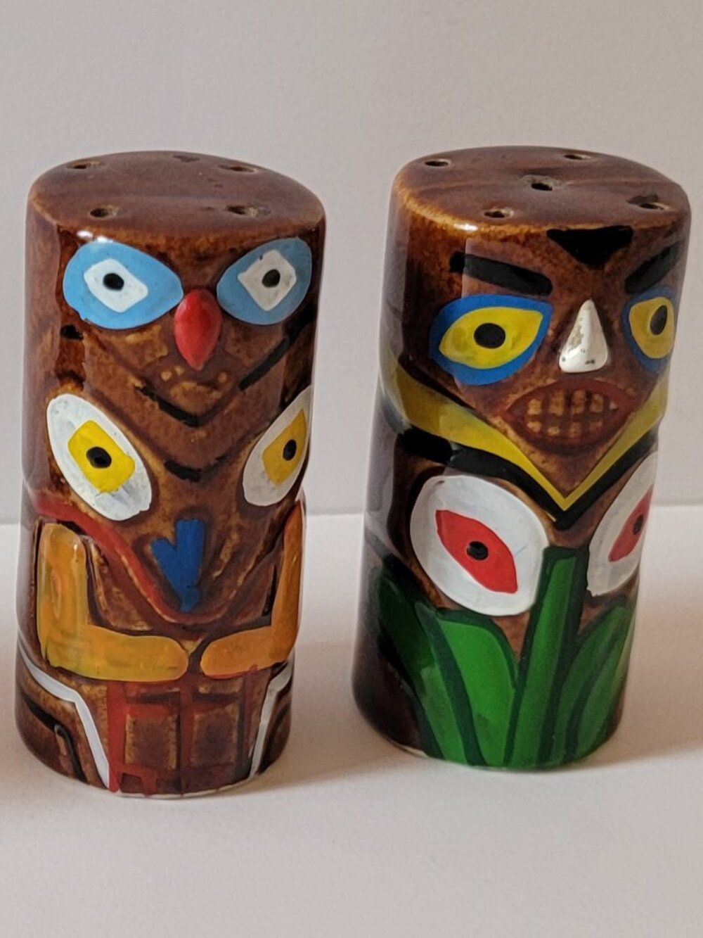 Luau Tiki/Totem Pole Salt & Pepper Shaker Set